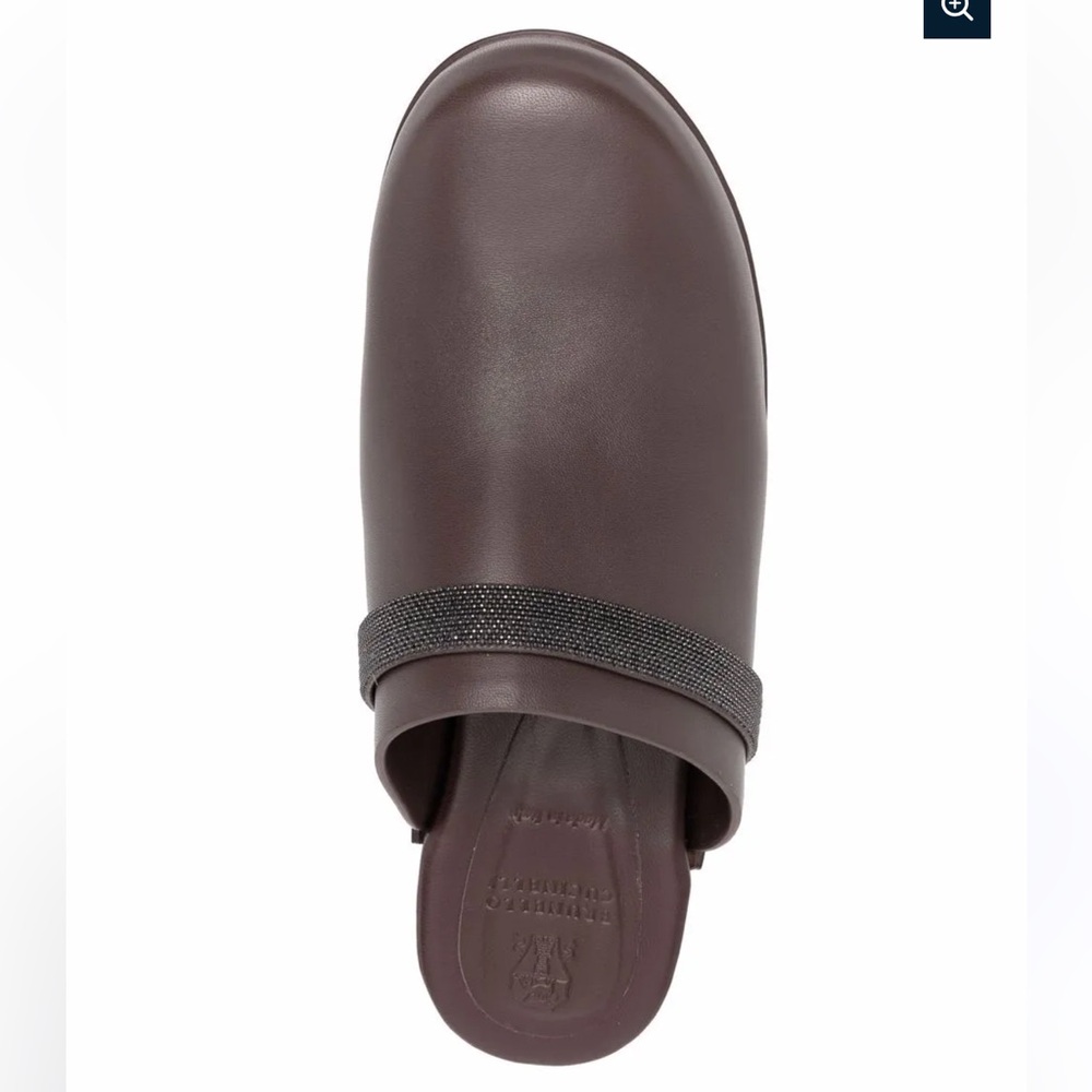 BRUNELLO CUCINELLI EMBELLISHED LEATHER CLOGS